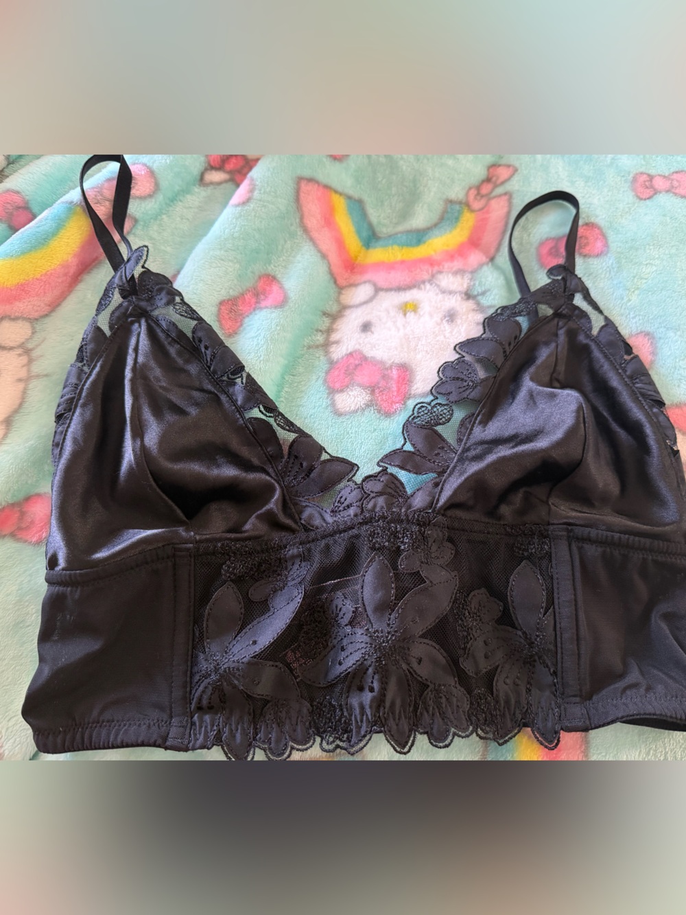 Victoria's Secret Black Lace-Trim Bralette